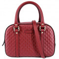 Gucci 2-Way Micro Guccissima Shoulder Bag Crossbody Red Gold