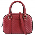Gucci 2-Way Micro Guccissima Shoulder Bag Crossbody Red Gold