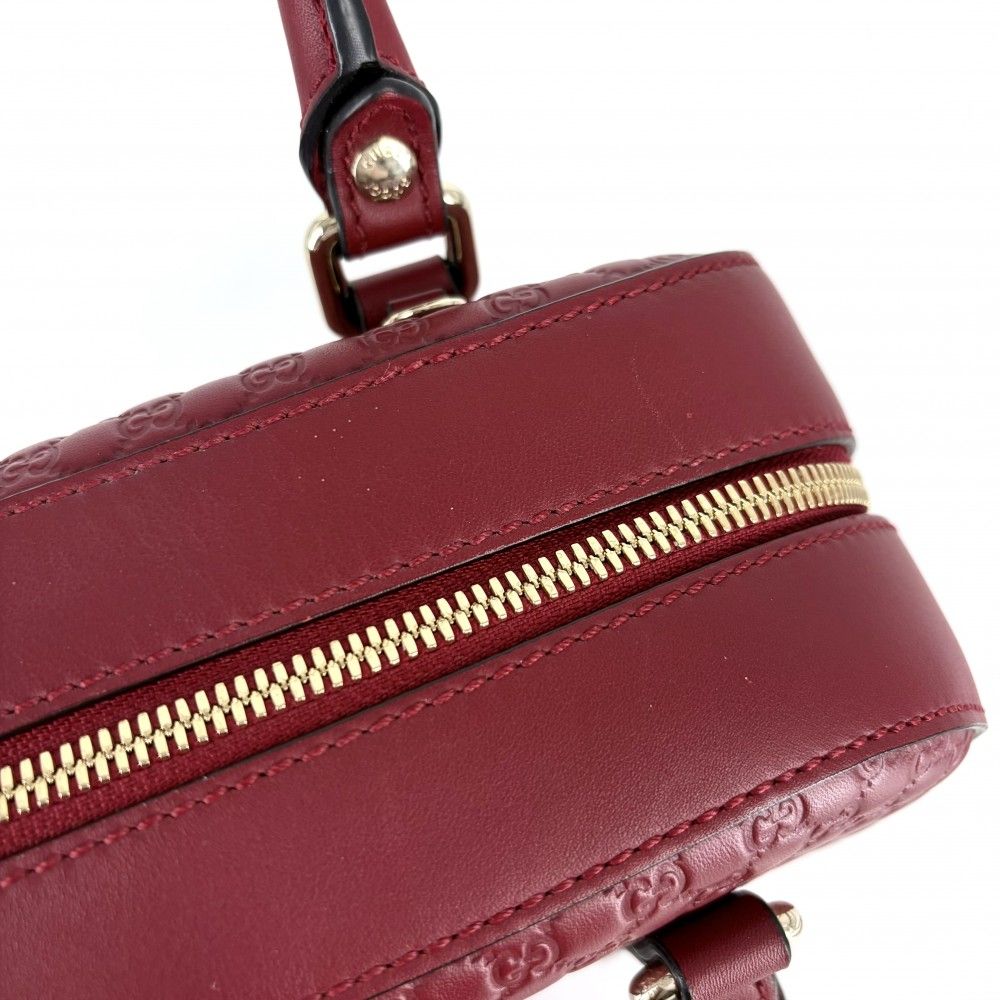 Gucci 2-Way Micro Guccissima Shoulder Bag Crossbody Red Gold — view 6