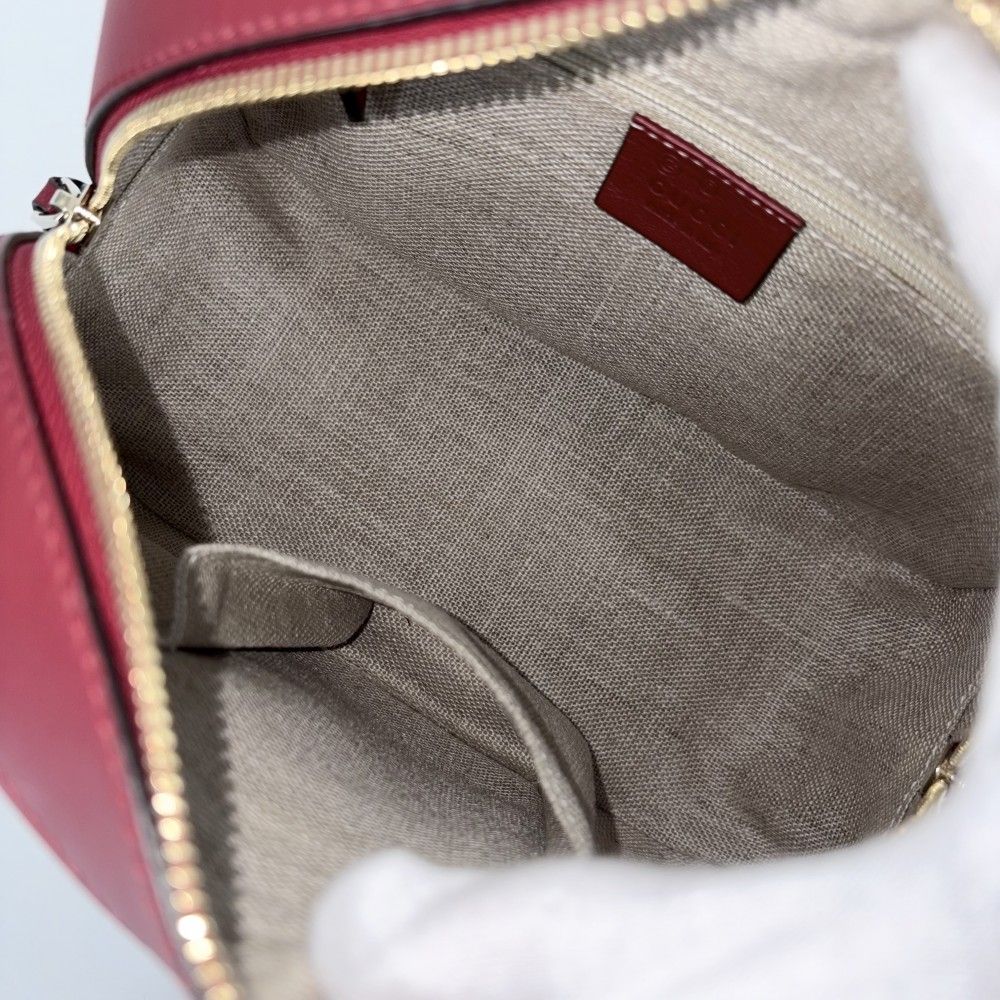Gucci 2-Way Micro Guccissima Shoulder Bag Crossbody Red Gold — view 4
