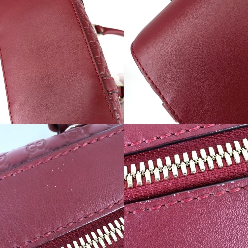 Gucci 2-Way Micro Guccissima Shoulder Bag Crossbody Red Gold — view 8