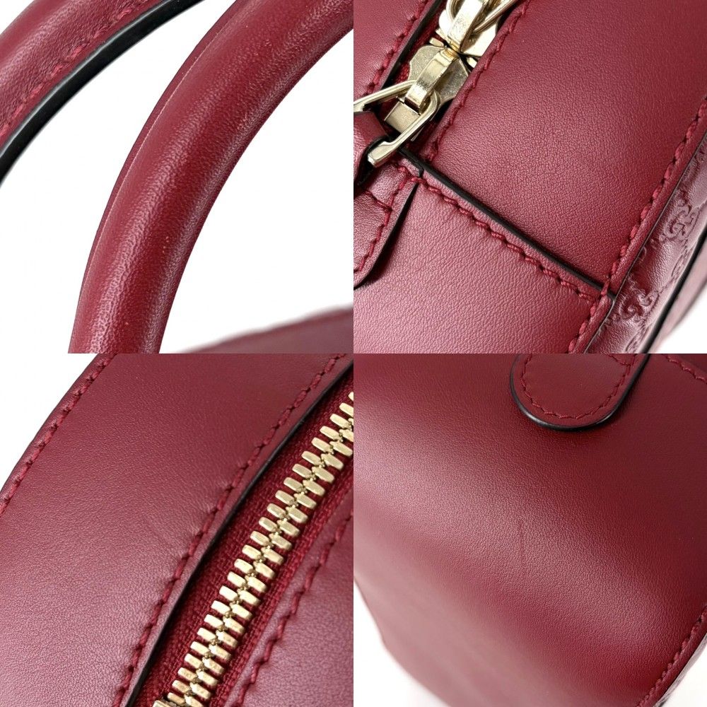 Gucci 2-Way Micro Guccissima Shoulder Bag Crossbody Red Gold — view 7