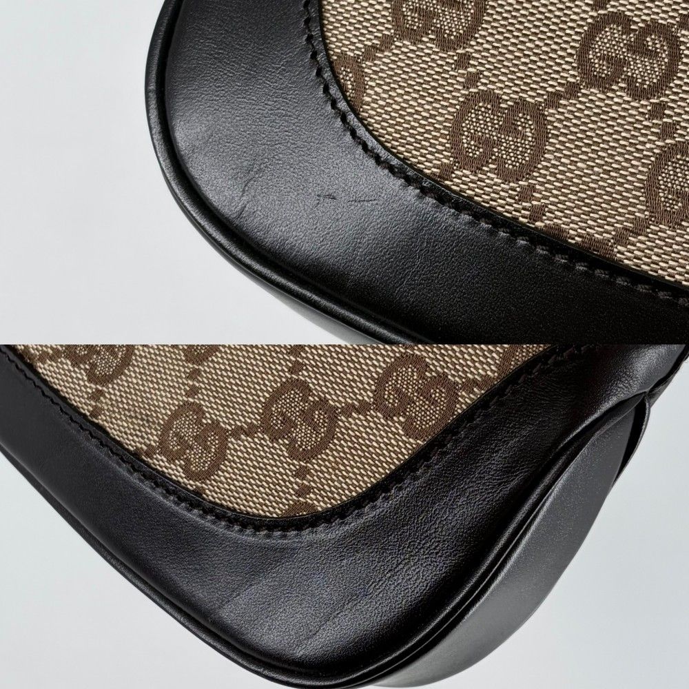 Gucci Handbag Jackie GG Canvas Leather Beige Brown Silver — view 9
