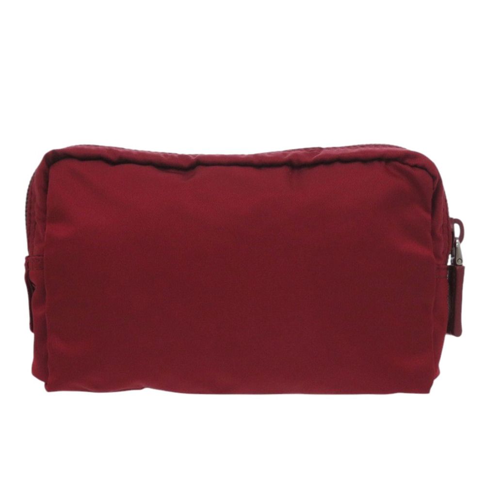 Prada Triangle Logo Nylon Red Makeup Pouch — view 2