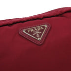 Prada Triangle Logo Nylon Red Makeup Pouch — view 6