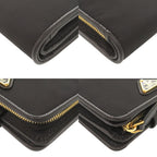 Prada Triangle Logo Nylon Leather Black Bifold Wallet — view 3
