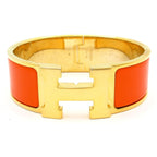 Hermes Bangle Clic Clac Gold Orange Bracelet