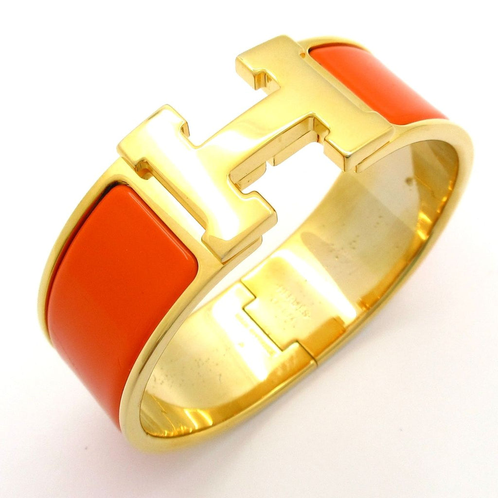 Hermes Bangle Clic Clac Gold Orange Bracelet — view 6