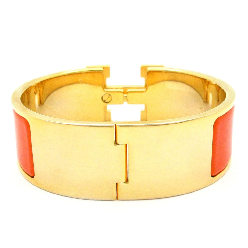 Hermes Bangle Clic Clac Gold Orange Bracelet — view 3