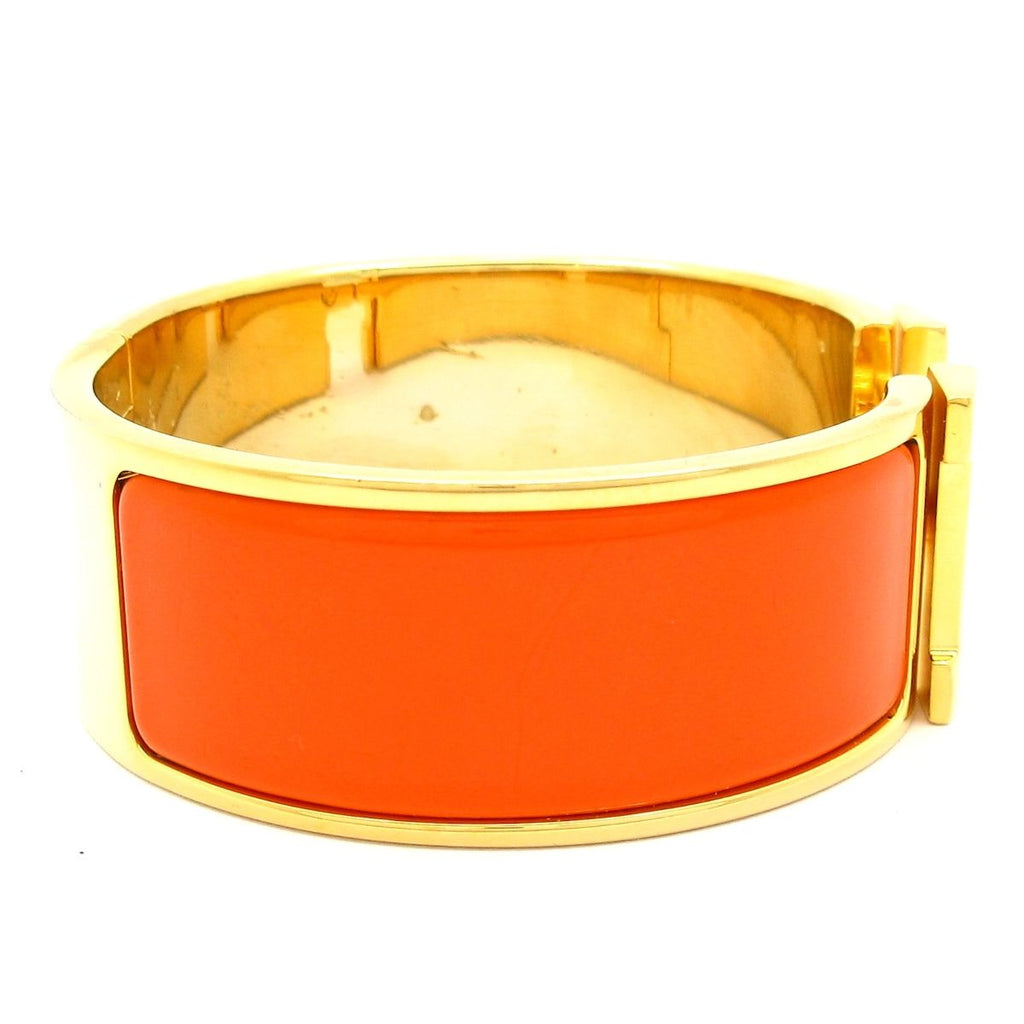 Hermes Bangle Clic Clac Gold Orange Bracelet — view 2