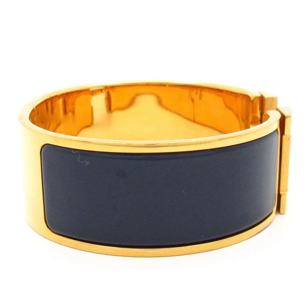 Hermes Bangle Clic Clac Gold Dark Navy Bracelet — view 2