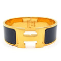 Hermes Bangle Clic Clac Gold Dark Navy Bracelet