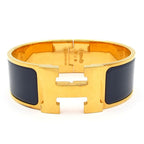 Hermes Bangle Clic Clac Gold Dark Navy Bracelet