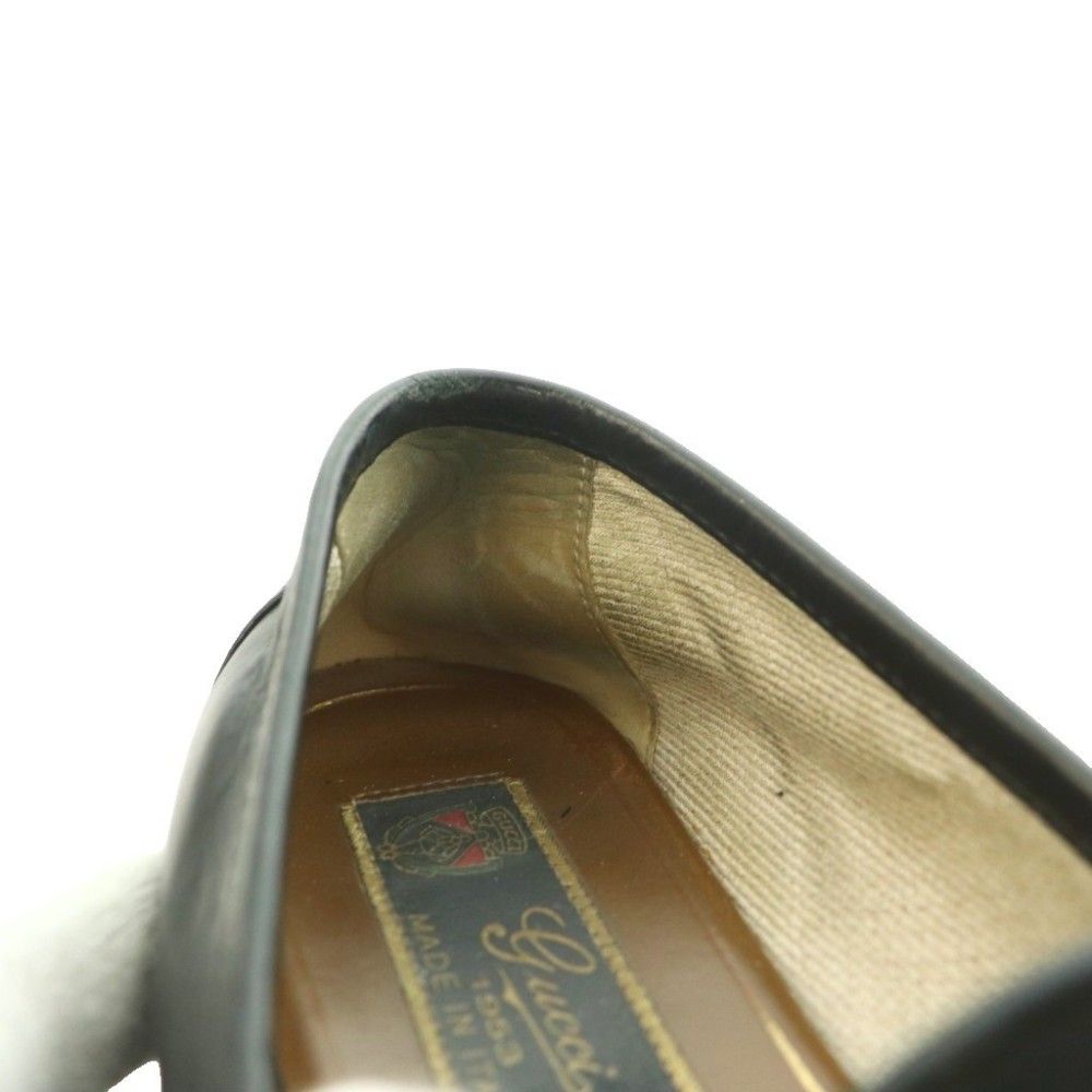 Gucci Horsebit Loafers Leather Ro Heels Round Toe 35.5 Black SS — view 8
