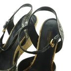 Louis Vuitton Wedge Sole Sandals Strap Monogram Canvas Espadouille 36.5 Beige — view 4