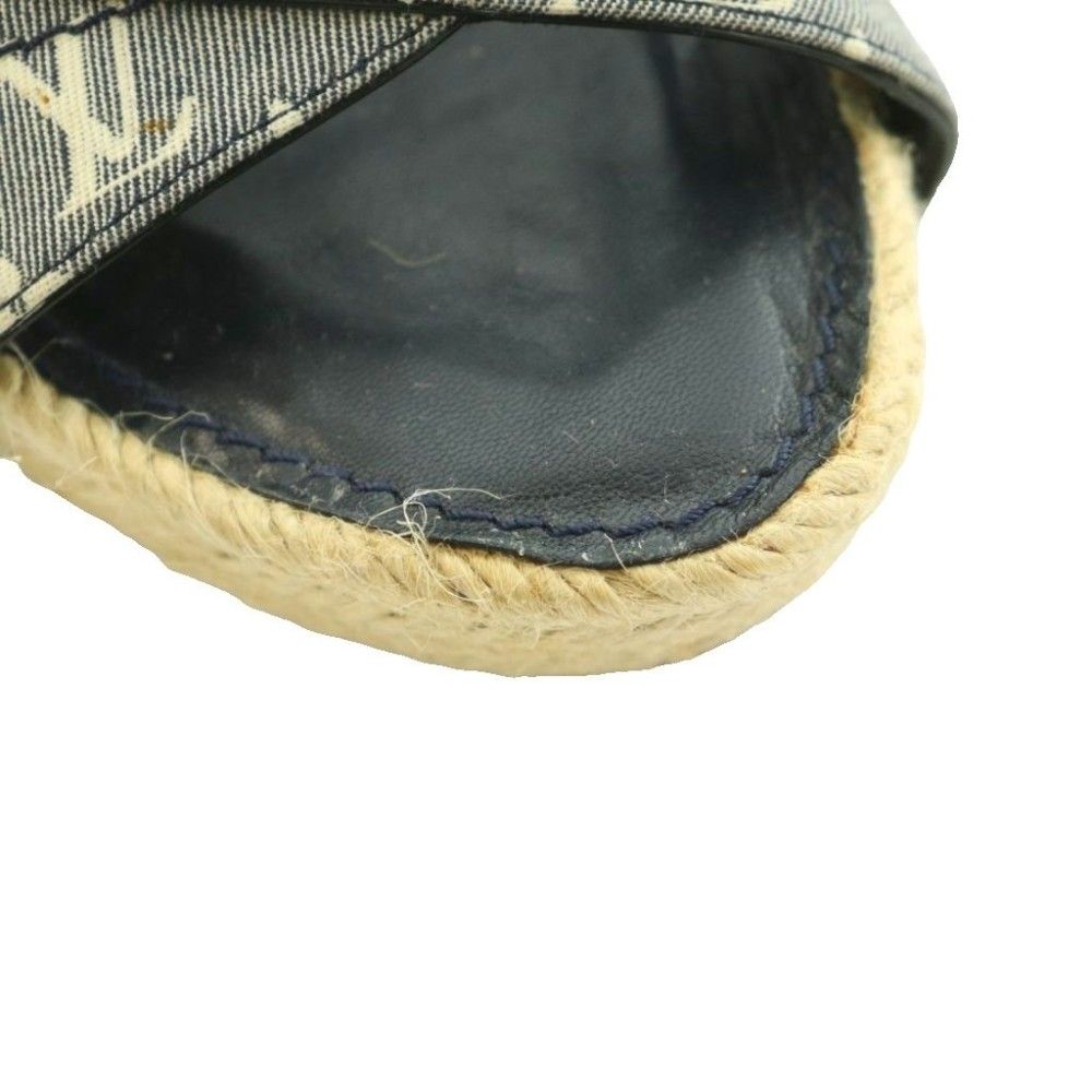 Louis Vuitton Wedge Sole Sandals Strap Monogram Canvas Espadouille 36.5 Beige — view 8