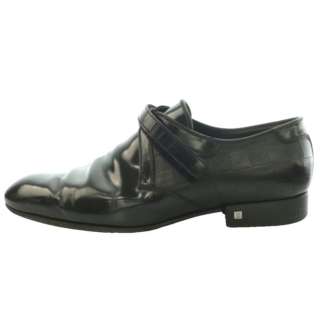 Louis Vuitton Damier Velcro Strap Business Shoes Dress Ro Heels One Color Black — view 2