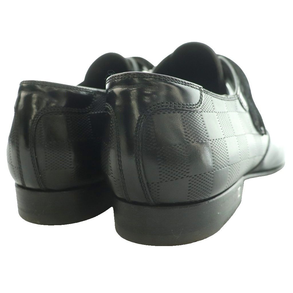 Louis Vuitton Damier Velcro Strap Business Shoes Dress Ro Heels One Color Black — view 5