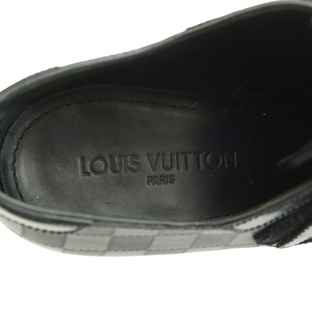 Louis Vuitton Damier Velcro Strap Business Shoes Dress Ro Heels One Color Black — view 7