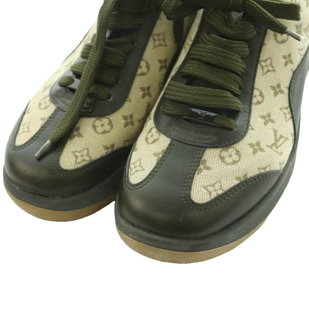 Louis Vuitton Monogram Mini Sneakers Leather 35 Beige Gray SS — view 3