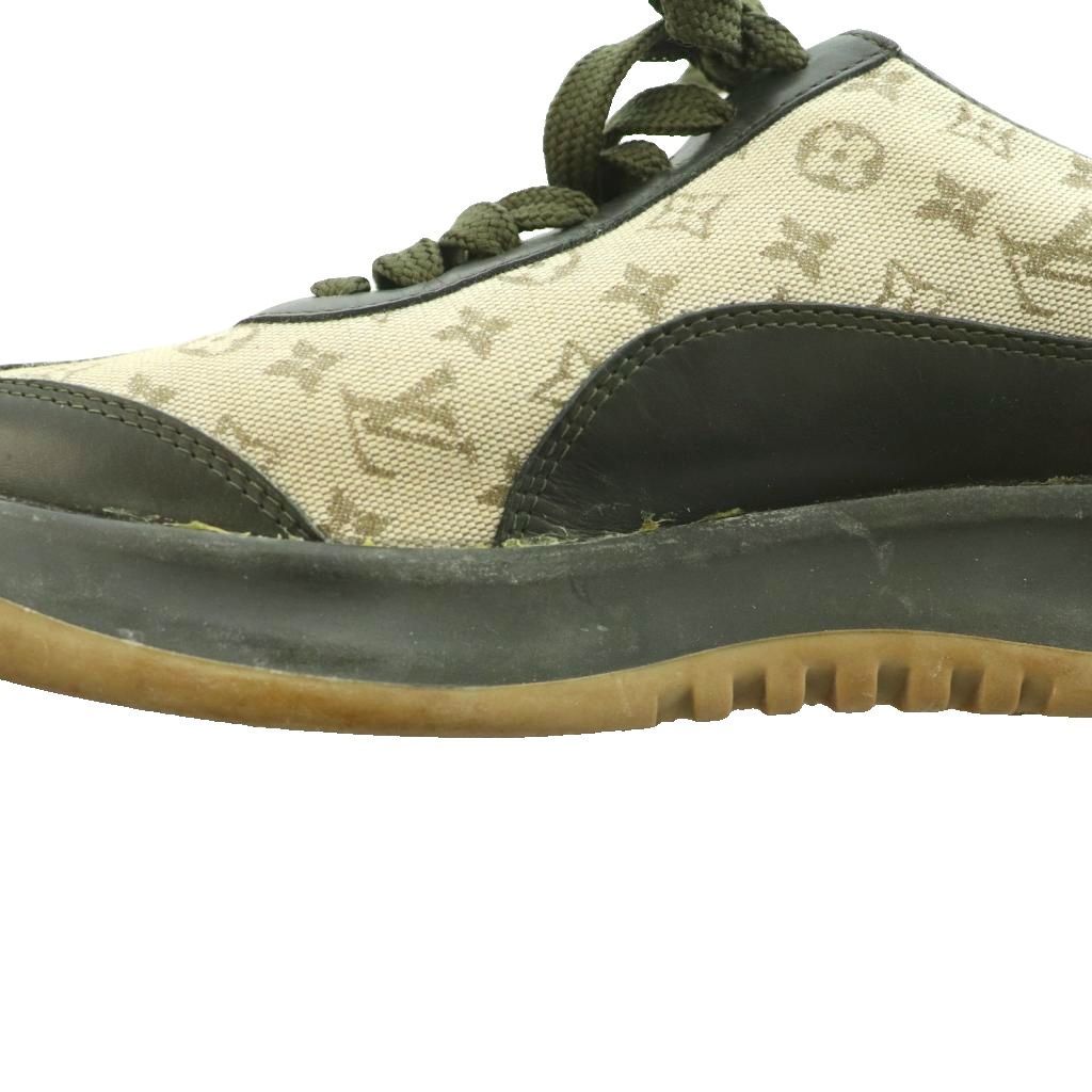 Louis Vuitton Monogram Mini Sneakers Leather 35 Beige Gray SS — view 8