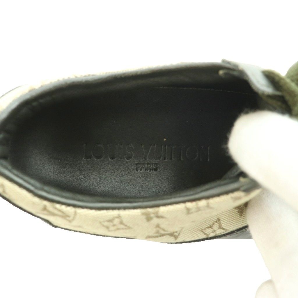 Louis Vuitton Monogram Mini Sneakers Leather 35 Beige Gray SS — view 7