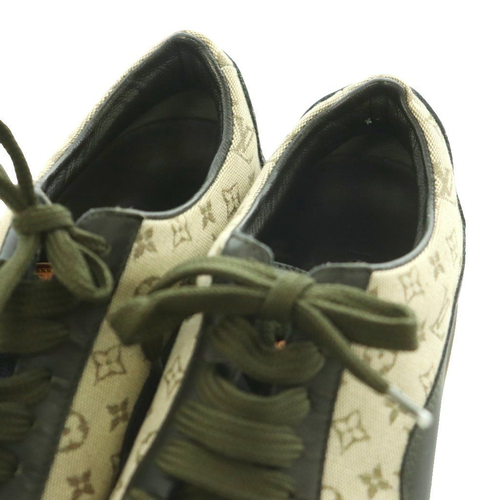 Louis Vuitton Monogram Mini Sneakers Leather 35 Beige Gray SS — view 4