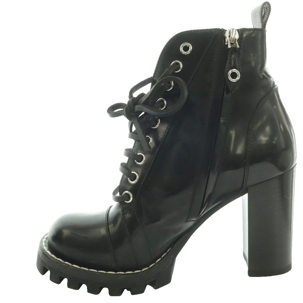 Louis Vuitton Star Trail Line Boots Short Ankle Chunky Heels 9 Holes Leather