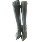 Louis Vuitton Pointed Toe Long Boots Pin Heels One Leather 37 Black SS — view 5