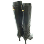 Louis Vuitton Pointed Toe Long Boots Pin Heels One Leather 37 Black SS — view 6