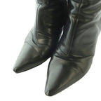 Louis Vuitton Pointed Toe Long Boots Pin Heels One Leather 37 Black SS — view 3