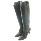 Louis Vuitton Pointed Toe Long Boots Pin Heels One Leather 37 Black SS — view 2