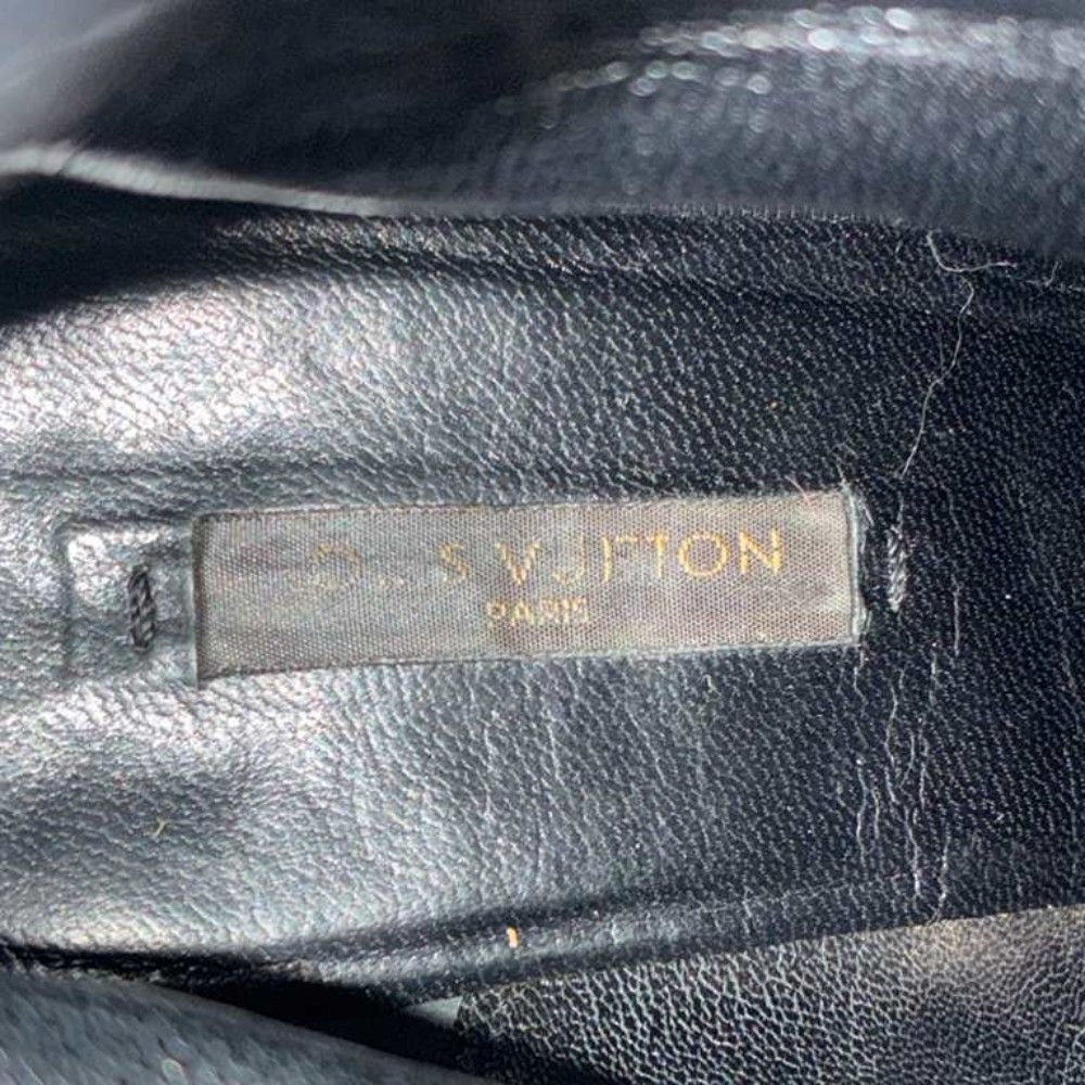 Louis Vuitton Pointed Toe Long Boots Pin Heels One Leather 37 Black SS — view 8