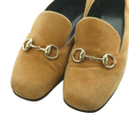 Gucci Horsebit Loafers Suede Low Heels Square Toe 36 Beige SS — view 3
