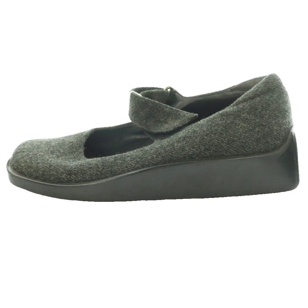 Prada Ballet Shoes Strap Square Toe Wool 37.5 Dark Gray — view 2