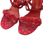 Louis Vuitton Middle Sandals Monogram Canvas Leather 36 Red SS — view 3