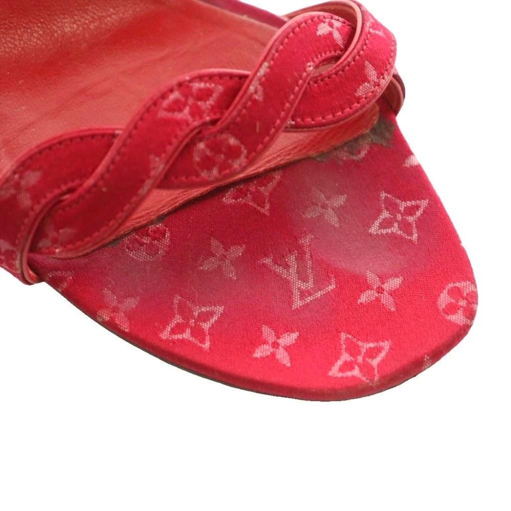 Louis Vuitton Middle Sandals Monogram Canvas Leather 36 Red SS — view 8
