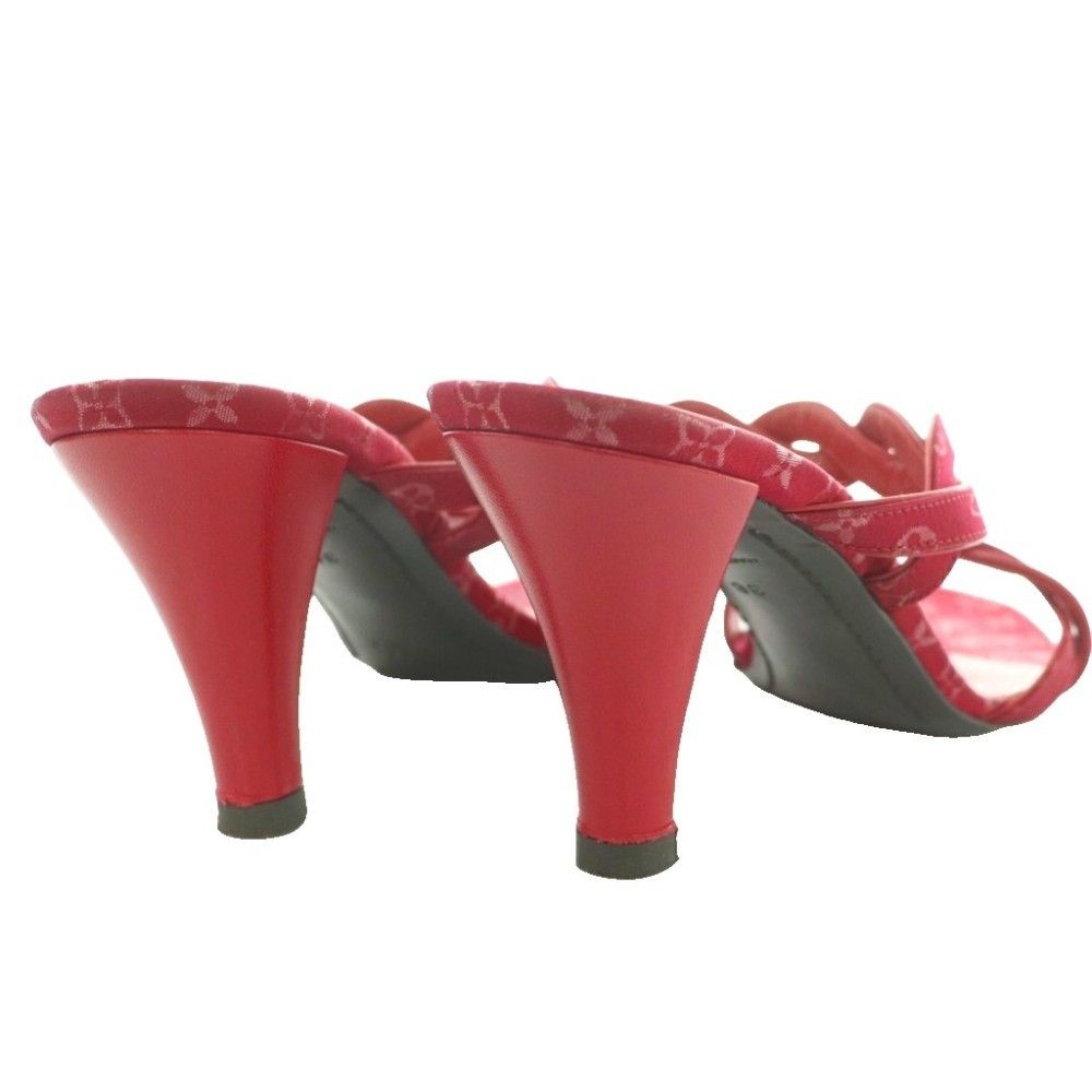 Louis Vuitton Middle Sandals Monogram Canvas Leather 36 Red SS — view 5