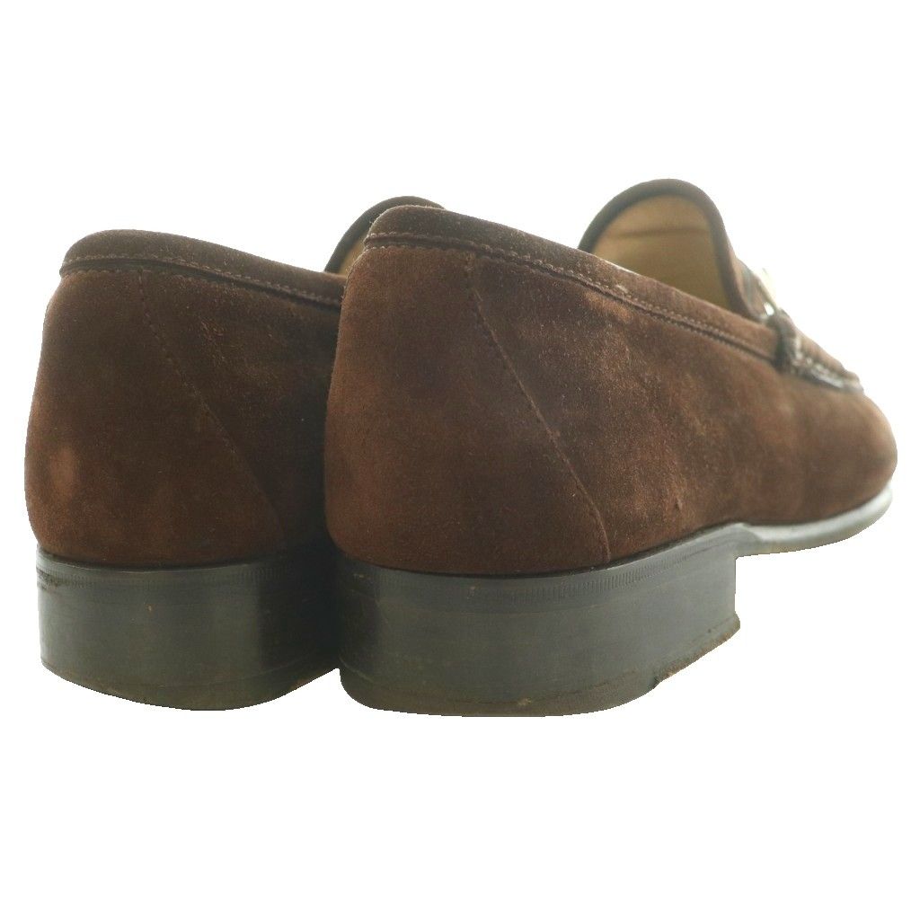 Gucci Suede Loafers Horsebit Low Heels Round Toe 40.5 Brown SS — view 5