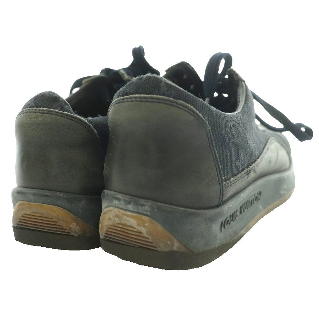 Louis Vuitton Monogram Mini Sneakers Canvas Leather 34.5 Navy Black SS — view 5