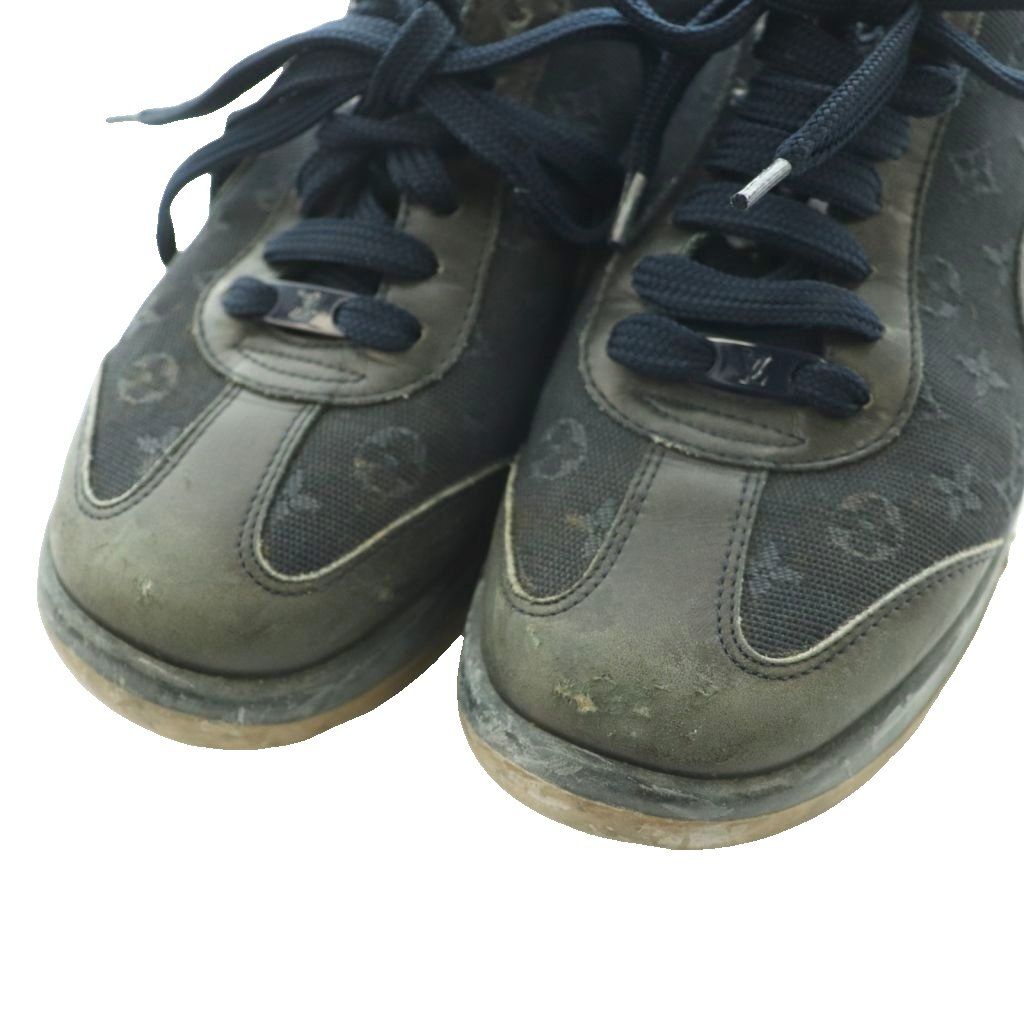 Louis Vuitton Monogram Mini Sneakers Canvas Leather 34.5 Navy Black SS — view 3
