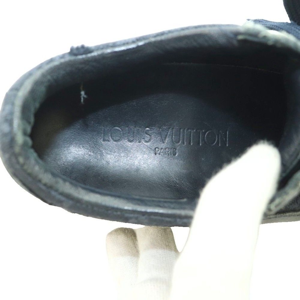 Louis Vuitton Monogram Mini Sneakers Canvas Leather 34.5 Navy Black SS — view 7