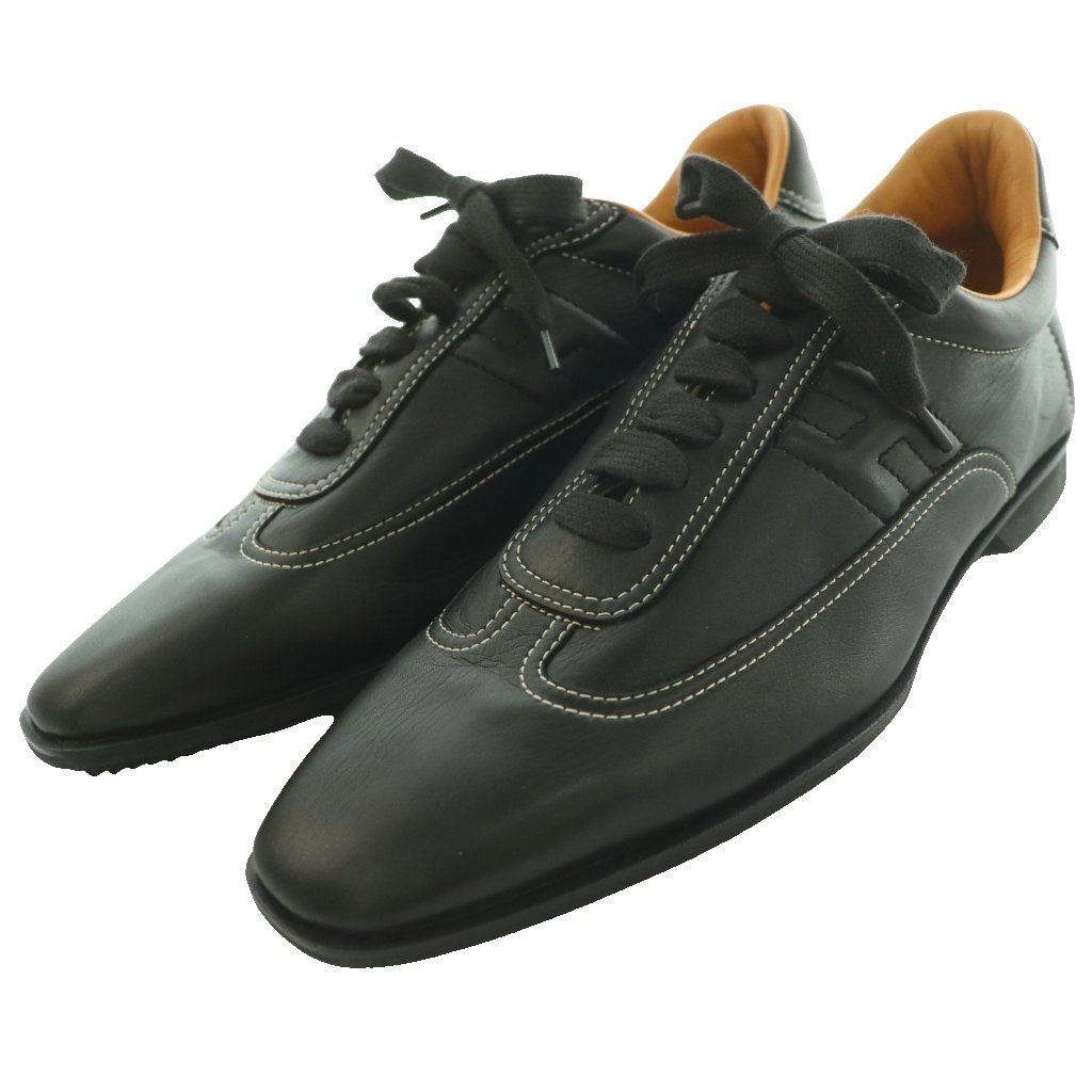 Hermes Quick Cles the Sneakers Low Cut Logo Square Toe Low Heels 37 Black SS — view 2