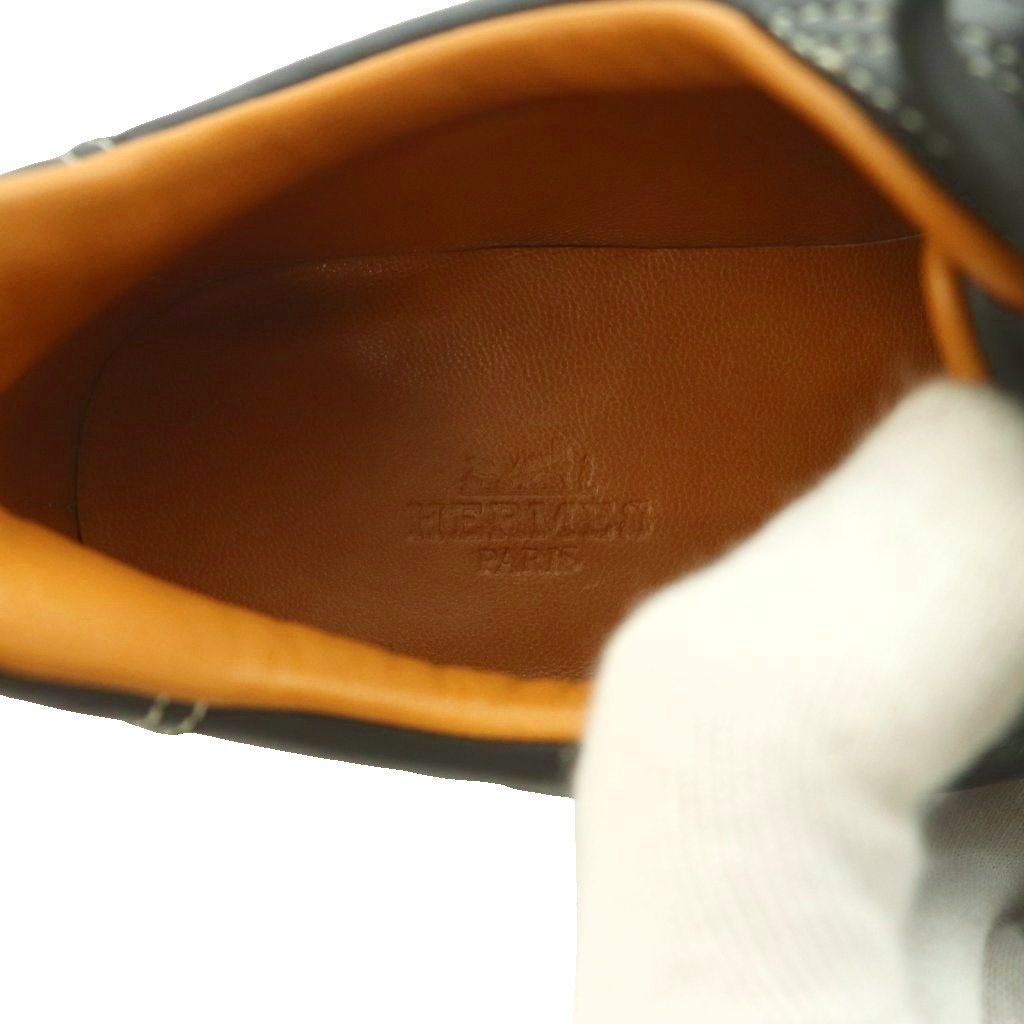 Hermes Quick Cles the Sneakers Low Cut Logo Square Toe Low Heels 37 Black SS — view 7