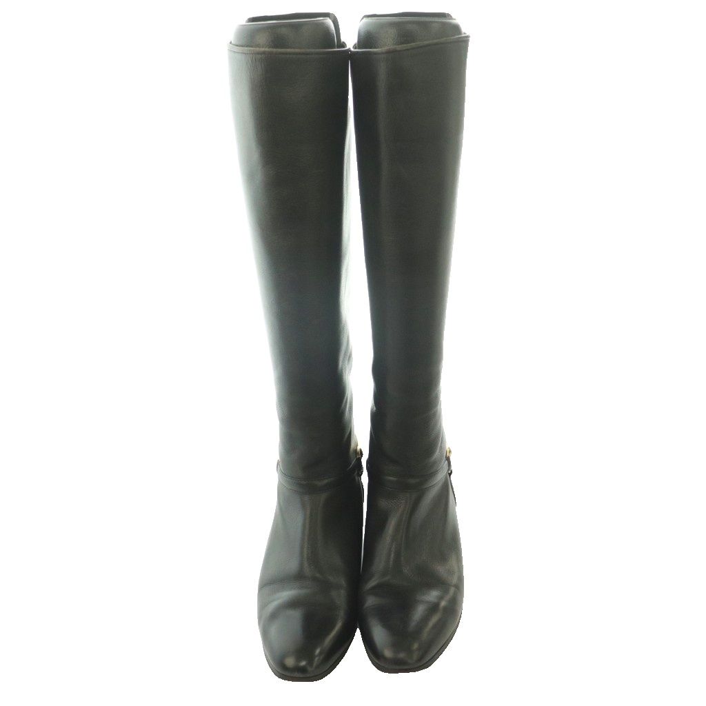 Gucci Vintage Round Toe Long Boots Horsebit Details Leather 36 Black SS — view 5