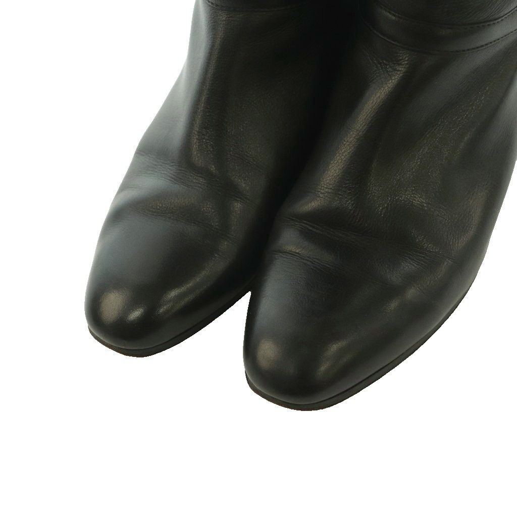 Gucci Vintage Round Toe Long Boots Horsebit Details Leather 36 Black SS — view 3