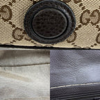 Gucci Shoulder Bag GG Canvas Leather Beige Brown Silver — view 7