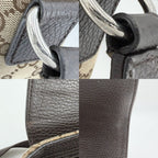 Gucci Shoulder Bag GG Canvas Leather Beige Brown Silver — view 6