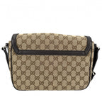 Gucci Shoulder Bag GG Canvas Leather Beige Brown Silver — view 2