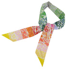 Hermes Twilly Jungle Love Rainbow Plume T Dot 100% Silk Scarf — view 3